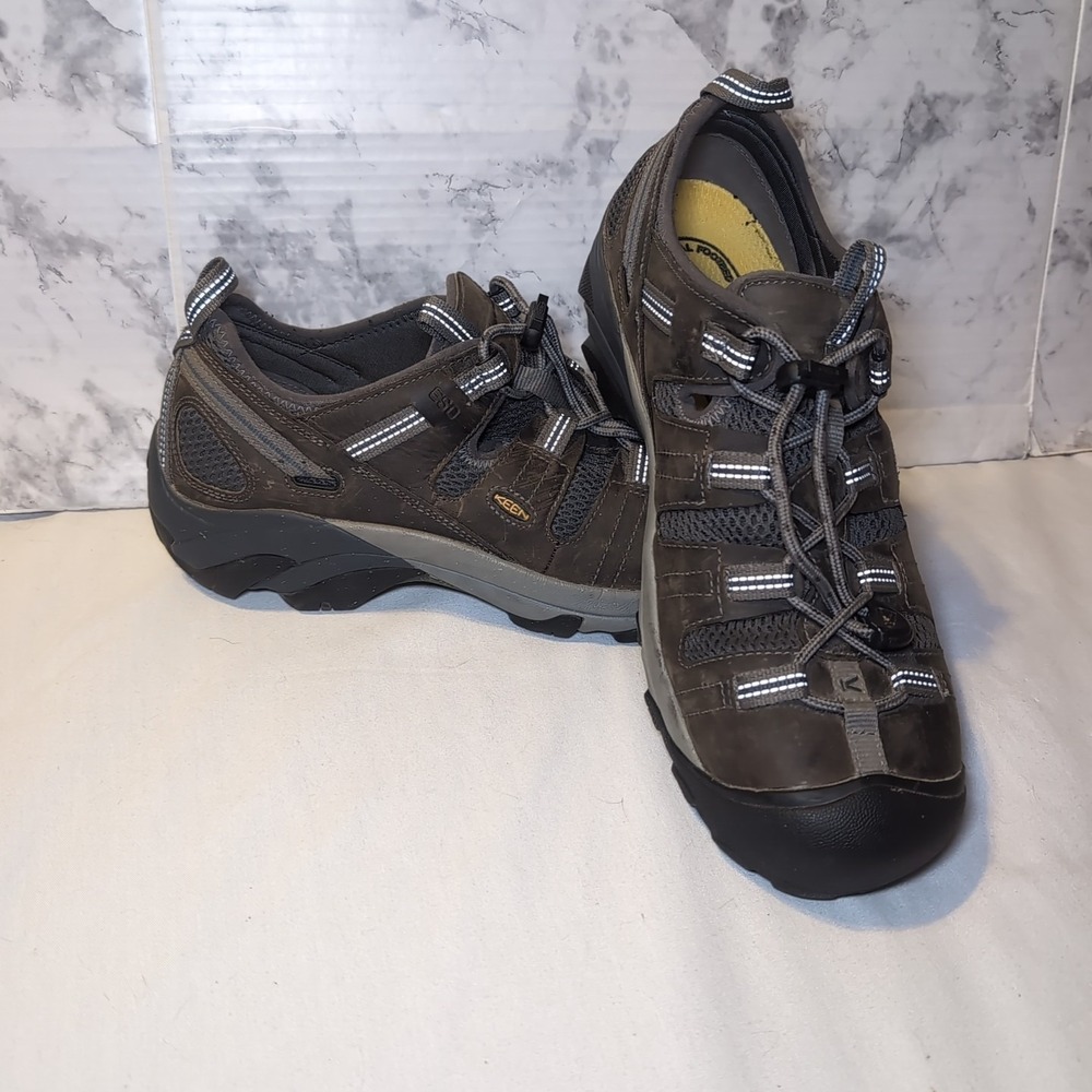 KEEN Utility Atlanta Cool II ESD Steel Toe Work Hiking Brown Low Shoes Men's 13D